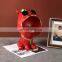 Modern Bandeja Decoracion Tabletop Animal Plateau Art Cute Cartoon Tray Storage Red Handmade Resin Dog Sculpture Decoration
