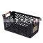 Whosale  Plastic Storage Basket Household Black Basket organization with Handles for Home Office Closet