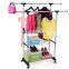 new hot sell  stainless steel double pole luggage carrier tower shoe clothes gondola kids clothing rack divider