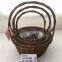 With A Foldable Wood Wicker Basket Arc top shape Shopping Vintage Basket