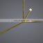 Modern European and American family hotel decoration lighting brass metal industrial style arrow large linear chandelier