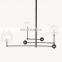 American Design Modern Brass Glass Globe Mobile THREE-Arm Chandelier for Living Room Restaurant Bar Hotel Home Decorative