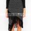 2015 Fashion Asymmetric Tassel / Fringe Jacquard Wrap Skirt for Women