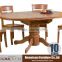 Round rubber wood dining table with 4 seaters