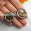LFD-0072B Wholesale Natural Round Tiger's-eye Druzy Beads With Crystal Rhinestone Paved Loose Bead For Bracelet / Necklace