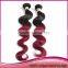 High quality two colors body wave gradient hair weaving colored two tone brazilian hair weave ombre colored hair weave
