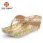 Wholesale Flip Flops 2014 Fashion Personality Ladies Slippers PU Wedges Flip-flops