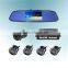 4.3inch lcd rearview mirror with parking assist 4 sensors and reverse camera
