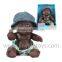 Hot sale black silicone reborn baby dolls blue eyes vinyl black doll with EN71