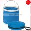 13L(3.4 Gal) Foldable Portable Collapsible Bucket Watertight Fabric No Leakage Portable Fishing Bucket With a Zippered Pouch
