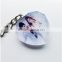 Fashion Color Printed Heart Shaped Crystal Keychain