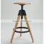 Unique Design Three Wooden Legs Chair Plastic Stool Chair