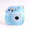 Blue PU Leather Bags Instax Mini 8 Polaroid Instant Case For Fujifilm Camera