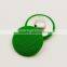 green fabric covered metal brass shank button