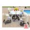 Durable outdoor white rattan dining plastic table and 4 chairs