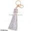 20cm PU leather Tassel keychain in stock 6 colors plated gold key chain