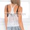 China wholesale clothing round neck tank style white crochet top sex woman top