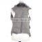 Fahsion street style casual fur vest grey lamb fur vest,KZ14013