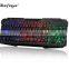 Colorful Cool cheaper USB wired keyboard in rainbow crack parttern