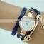 factory price women long PU leather strap watch quartz wrist beauty lady watch pendant