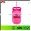 540ml plastic wedding mason jar with straw
