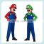 Hot Sale! Children Funny Cosplay Costume Super Mario Luigi Brothers Plumber Fancy Dress Up Party Costume Cute Kids Costume