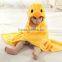 Yellow Egyptian flannel fleece baby bathrobe