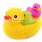 customized cute soft plastic baby bath duck, soft pvc water spray duck bath toys,squeezable plastic toy bath toys