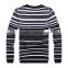 black/white high quality three dimension effect cotton knitwear with stripe