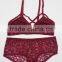Sexy plus size bra set in lace material/V-neck lace bra set