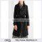 Wholesale Ladies Apparel Black Fashion Belted Waist Gabardine Trench Coat(DQE0398C)