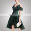 Fashion Design Classic Look Young Ladies Green Dress For Tall Women