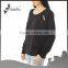 Cotton/polyester black light french terry cutout shirt for women