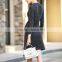 Women deep v-neck sexy nighty dress korean office dress casual one piece dress xxl black