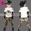 Wholesale 2 pcs boy camo set in children clothes,gentleman boys sets