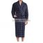 Long Sleeves Men Plaid Fleece Bathrobe Gift Set