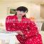 printed red bear coral fleece thick robe