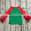 christmas baby clothes wholesale green baby t shirt blank with ruffle raglan long sleeve boutique girls fall cotton shirts