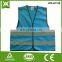 Factory made 100%polyester mesh /knit reflective tape work blue security safety vest