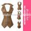 Lady Sexy Faux Leather Steel Boned Corset With Front Zipper