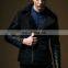 Latest Dress OEM Design Short Men's black Wool Biker Jackets With Leather Sleeve