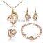 Magic Ikery New Arrival Gold Plated Crystal Heart Set Fashion Costume Jewelry Sets for Women Necklace Earrings Sets