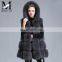 Top Fashion New Design Luxury Real Fox Fur Hood Vest Pattern / Women Winter Sleeveless Hooded Vest