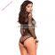 Latex Black Long Sleeve Fishnet Ladies Adult Teddy Sexy Lingerie