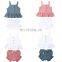 1-5 Years Kid Newborn Baby Girls Button Sleeveless Tank Tops + mini shorts Outfits 2pcs Clothing Set