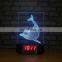 Modern 3d acrylic table lamp with digital clock illusion lamp base for kids/gift