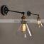 Industrial Metal Vintage Single Sconce with Clear Glass Shade Black Wall Sconce Wall Lamp for Room Decor