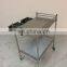 Hospital stainless steel medical treatment trolley operating instrument trolley