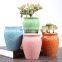 Modern ceramic flower pot personality cracked desktop perforated breathable