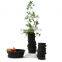Modern Art Decoration White Black Minimalist Matte round handmade Vase